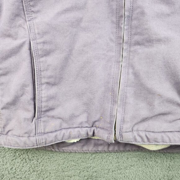 Canvas Sherpa Lined Jacket Youth Regular Large 14-18 Workwear Outdoors Hooded - Picture 10 of 13